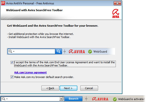 Avira SearchFree Toolbar plus Web Protection Updater